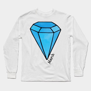 March Aqua Spinel Birthstone Long Sleeve T-Shirt